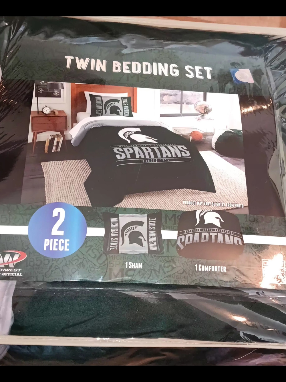 Michigan State Spartans Twin Bedding Set - Comforter & Sham